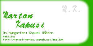 marton kapusi business card