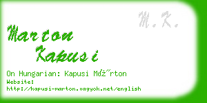 marton kapusi business card